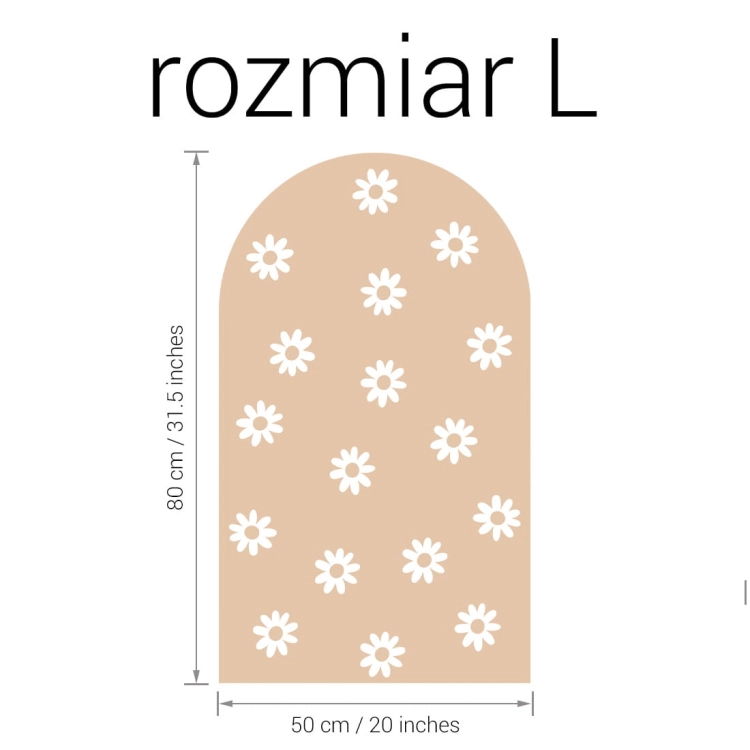 naklejka na ścianę łuk / naklejka na ścianę stokrotki / naklejki z motywem stokrotek / naklejki na ścianę łuk beżowy