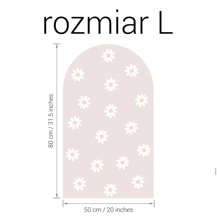 naklejka na ścianę łuk / naklejka na ścianę stokrotki / naklejki z motywem stokrotek / naklejki na ścianę łuk brudny róż