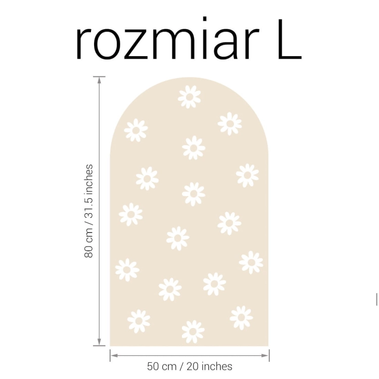naklejka na ścianę łuk / naklejka na ścianę stokrotki / naklejki z motywem stokrotek / naklejki na ścianę łuk latte
