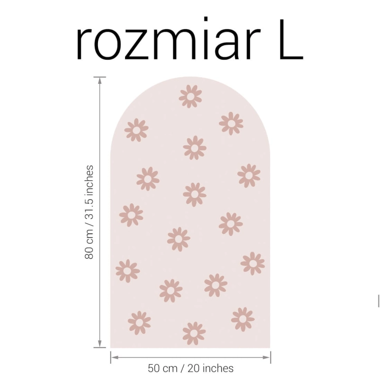 naklejka na ścianę łuk / naklejka na ścianę stokrotki / naklejki z motywem stokrotek / naklejki na ścianę łuk różowy vintage