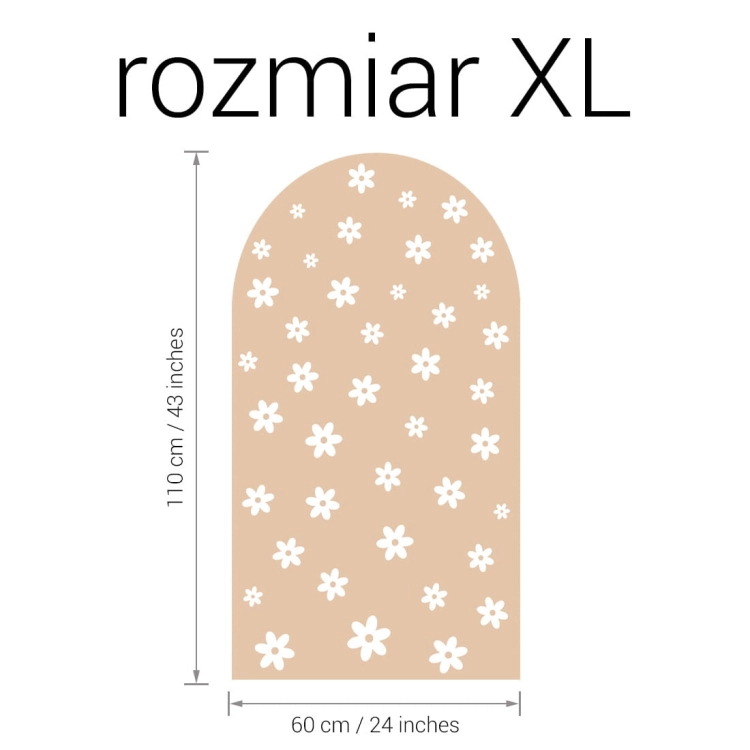 naklejka na ścianę łuk / naklejka na ścianę stokrotki mini / naklejki z motywem stokrotek mini / naklejki na ścianę łuk beżowy