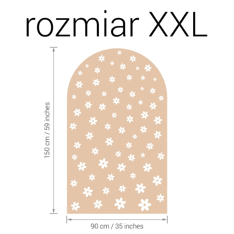 naklejka na ścianę łuk / naklejka na ścianę stokrotki mini / naklejki z motywem stokrotek mini / naklejki na ścianę łuk beżowy