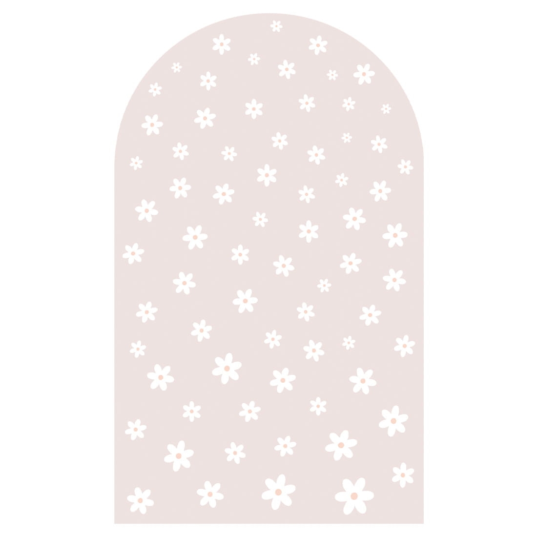 naklejka | łuk brudny róż - stokrotki mini 