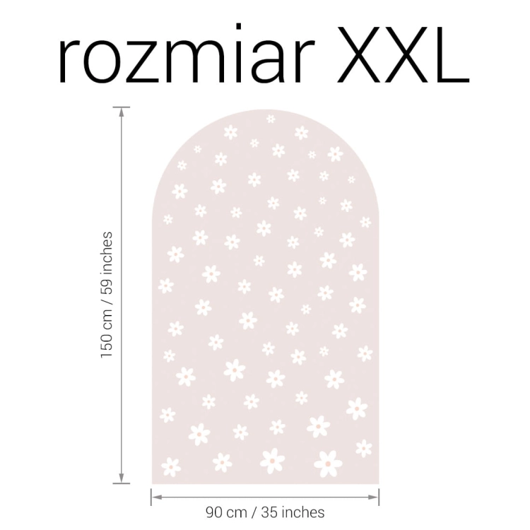 naklejka na ścianę łuk / naklejka na ścianę stokrotki mini / naklejki z motywem stokrotek mini / naklejki na ścianę łuk brudny róż