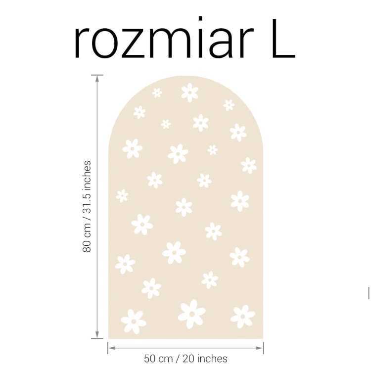 naklejka na ścianę łuk / naklejka na ścianę stokrotki mini / naklejki z motywem stokrotek mini / naklejki na ścianę łuk latte