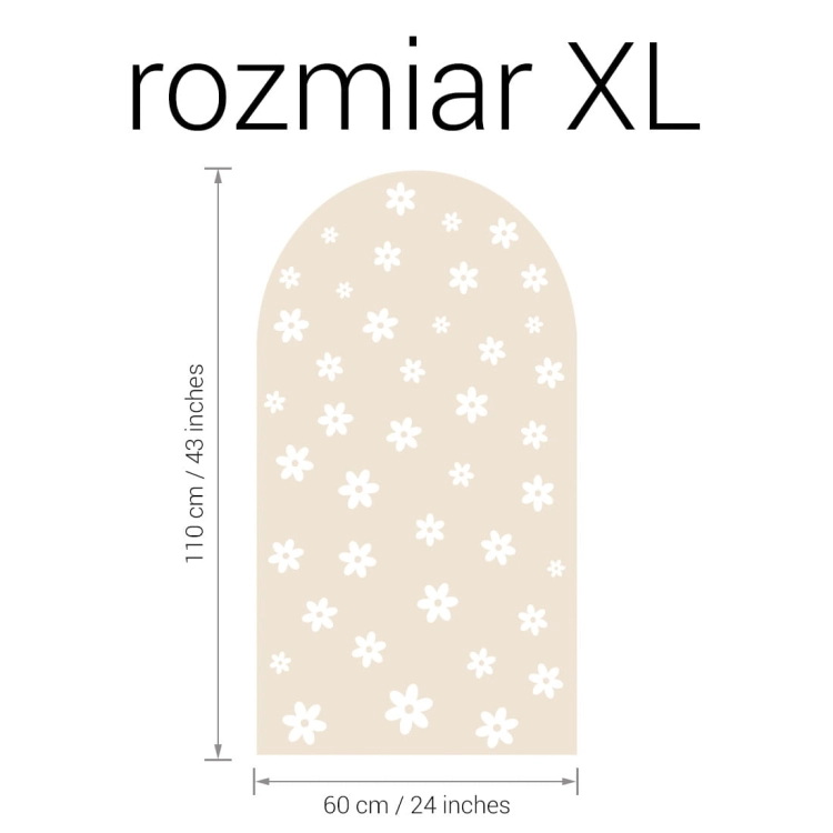 naklejka na ścianę łuk / naklejka na ścianę stokrotki mini / naklejki z motywem stokrotek mini / naklejki na ścianę łuk latte