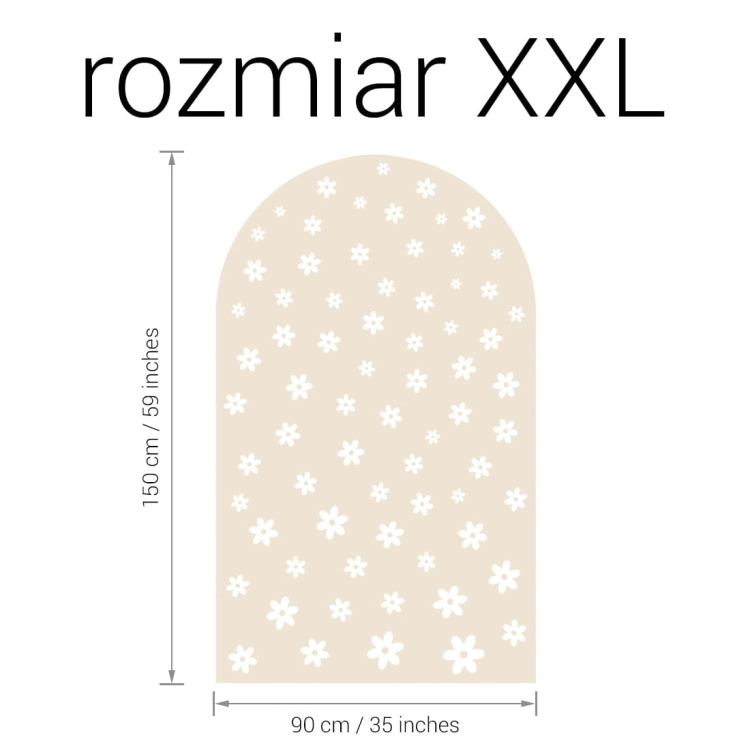naklejka na ścianę łuk / naklejka na ścianę stokrotki mini / naklejki z motywem stokrotek mini / naklejki na ścianę łuk latte