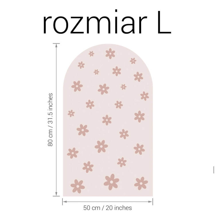 naklejka na ścianę łuk / naklejka na ścianę stokrotki mini / naklejki z motywem stokrotek mini / naklejki na ścianę łuk różowy vintage