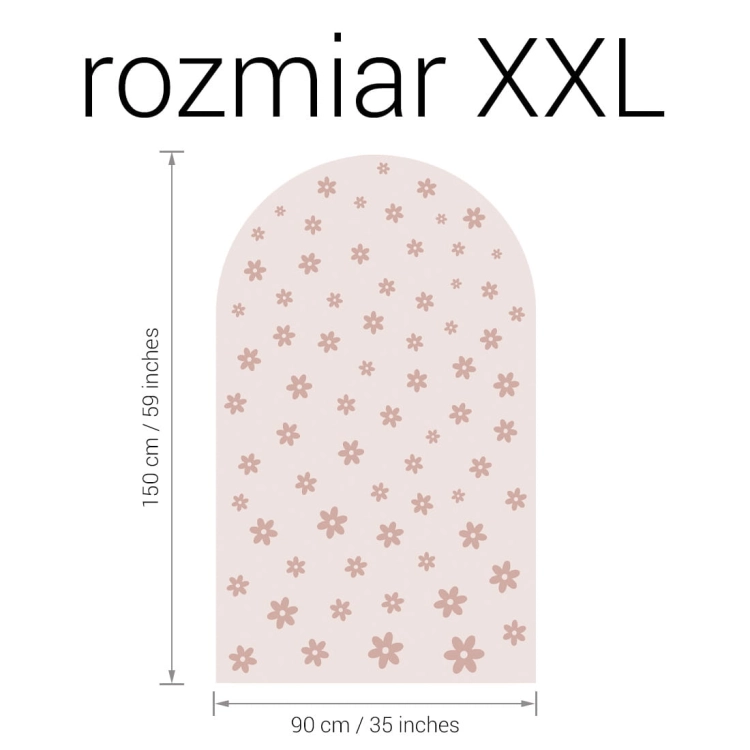 naklejka na ścianę łuk / naklejka na ścianę stokrotki mini / naklejki z motywem stokrotek mini / naklejki na ścianę łuk różowy vintage