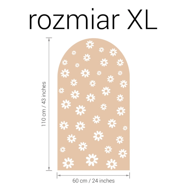 naklejka na ścianę łuk / naklejka na ścianę stokrotki mix / naklejki z motywem stokrotek mix / naklejki na ścianę łuk beżowy
