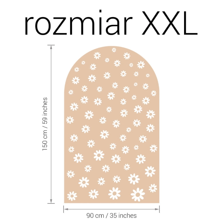 naklejka na ścianę łuk / naklejka na ścianę stokrotki mix / naklejki z motywem stokrotek mix / naklejki na ścianę łuk beżowy