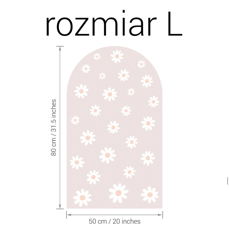 naklejka na ścianę łuk / naklejka na ścianę stokrotki mix / naklejki z motywem stokrotek mix / naklejki na ścianę łuk brudny róż