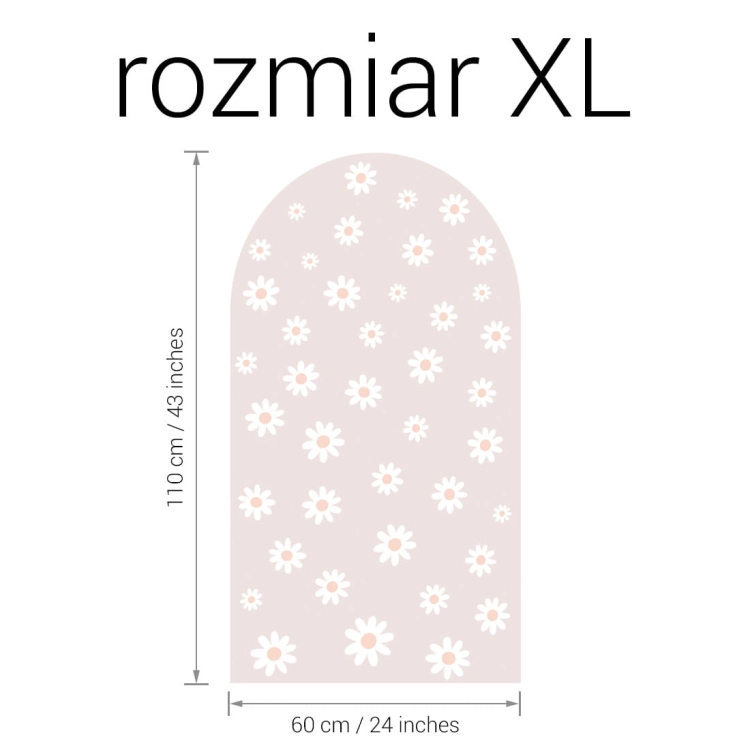 naklejka na ścianę łuk / naklejka na ścianę stokrotki mix / naklejki z motywem stokrotek mix / naklejki na ścianę łuk brudny róż