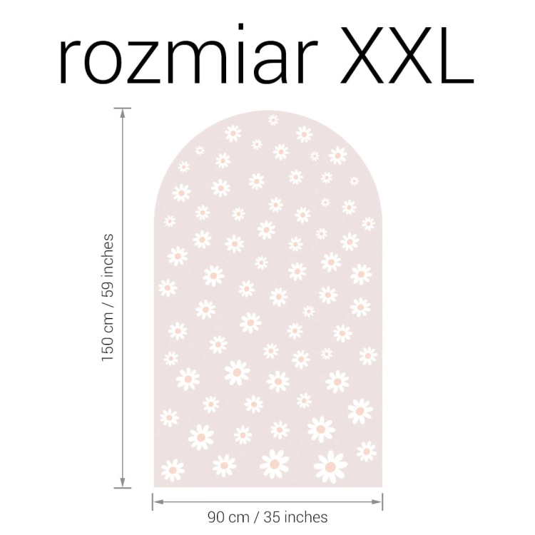 naklejka na ścianę łuk / naklejka na ścianę stokrotki mix / naklejki z motywem stokrotek mix / naklejki na ścianę łuk brudny róż