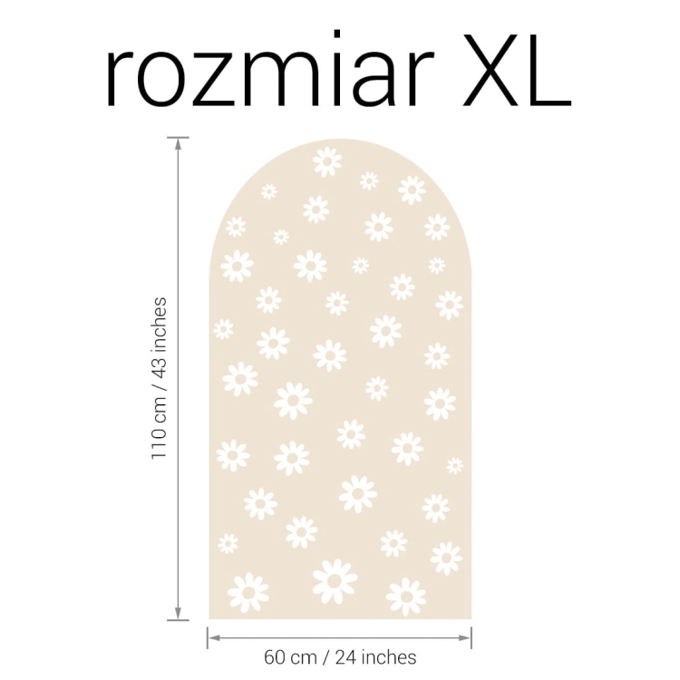 naklejka na ścianę łuk / naklejka na ścianę stokrotki mix / naklejki z motywem stokrotek mix / naklejki na ścianę łuk latte