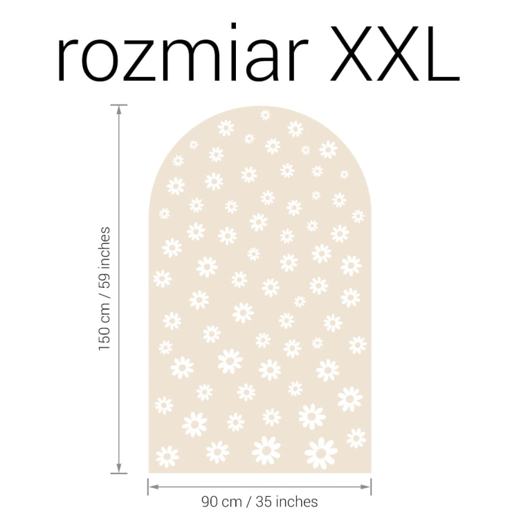 naklejka na ścianę łuk / naklejka na ścianę stokrotki mix / naklejki z motywem stokrotek mix / naklejki na ścianę łuk latte