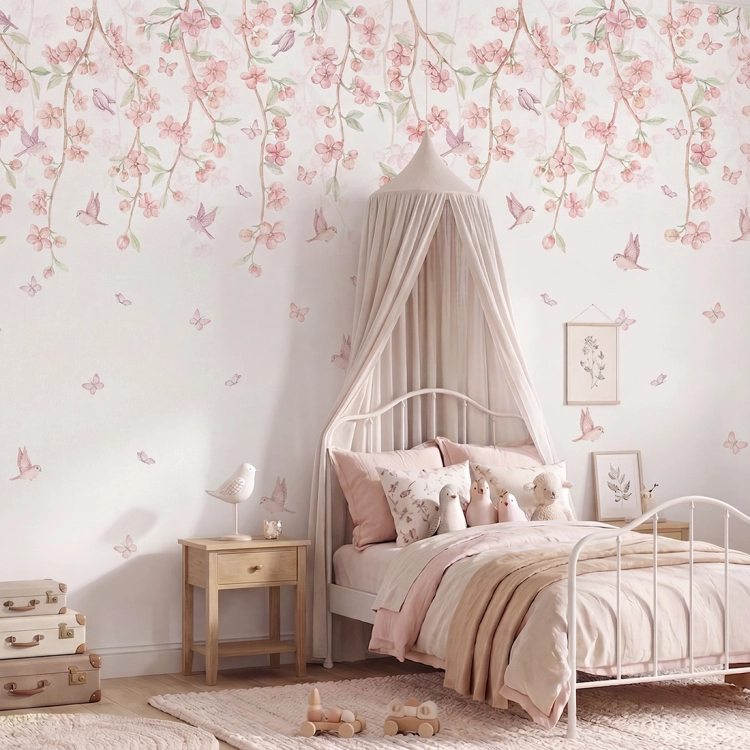 tapeta sakura / tapeta kwiatowa / tapety dla dzieci / tapety pastelowe love