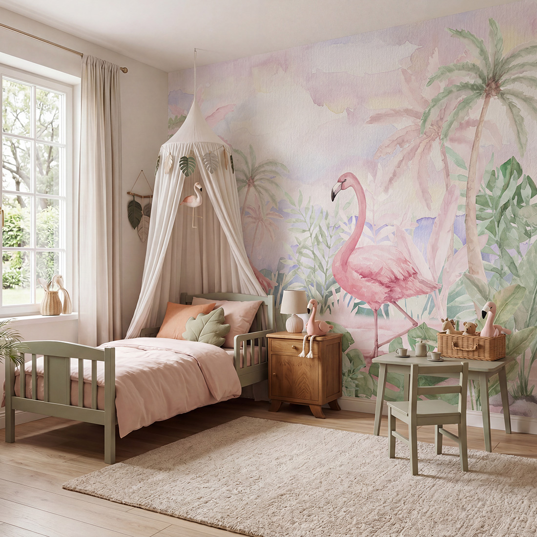 tapeta dla dzieci | flamingi